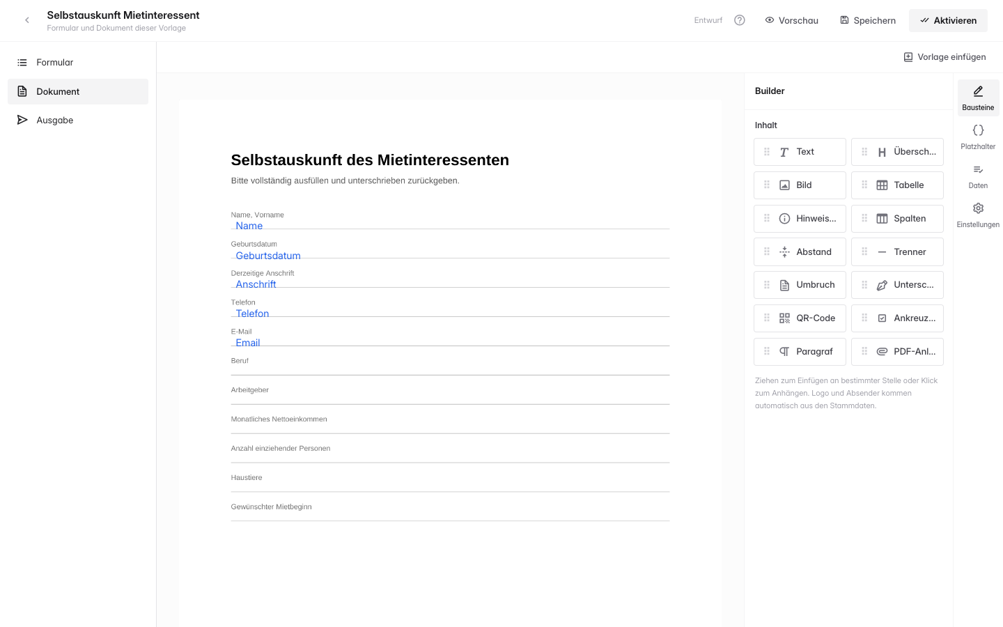 Der Designer mit dem hochgeladenen Vordruck als Hintergrund des Blattes