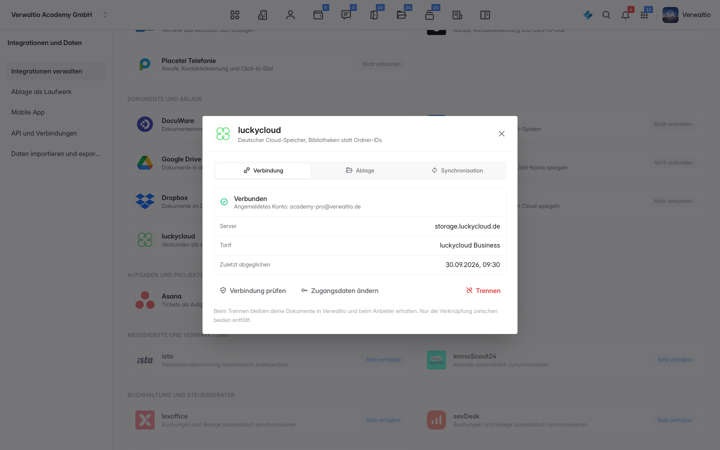 Der Reiter Verbindung mit Server und Tarif